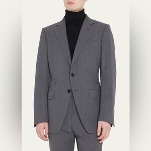 Tom Ford Men's Charcoal Gray Fine Wool Silk Suit Jacket and Trousers Size 44L US